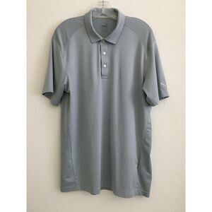 PUMA Golf Polo Shirt Mens M Gray Performance Short Sleeve Athletic Golf